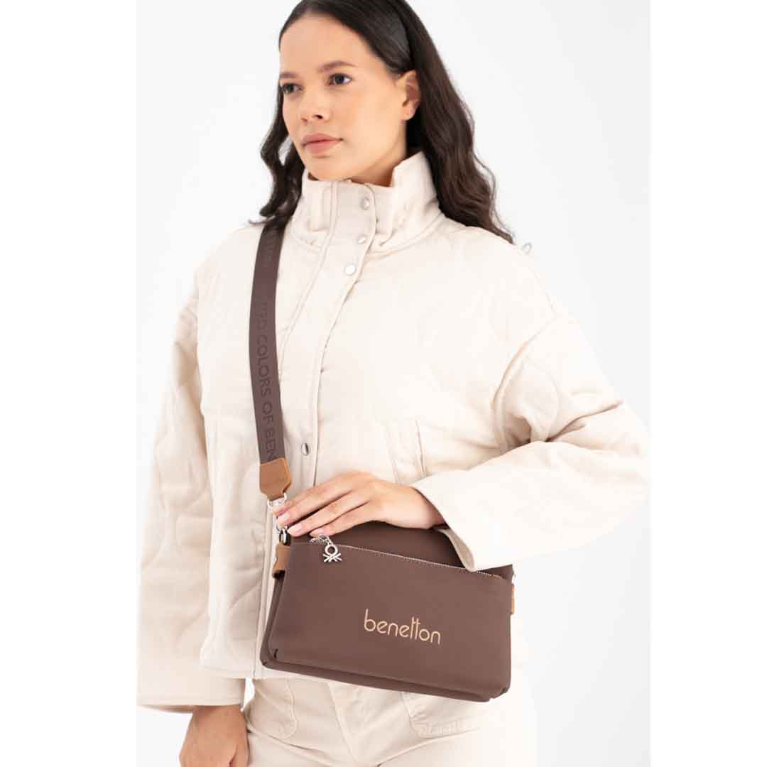 Benetton Bayan Çapraz Çanta Kahve-Camel BNT1667