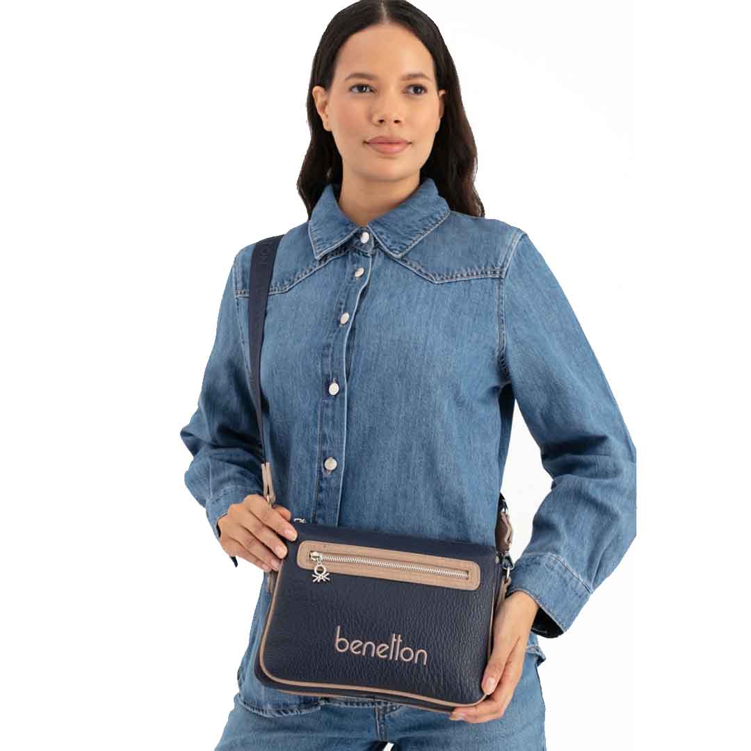 Benetton Bayan Çapraz Çanta Lacivert-Vizon Bnt 1662