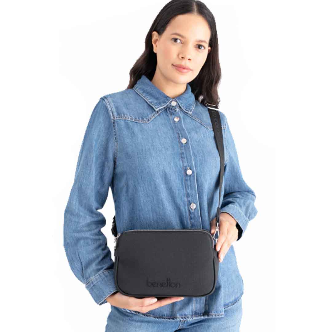 Benetton Bayan Çapraz Çanta Siyah Bnt1666