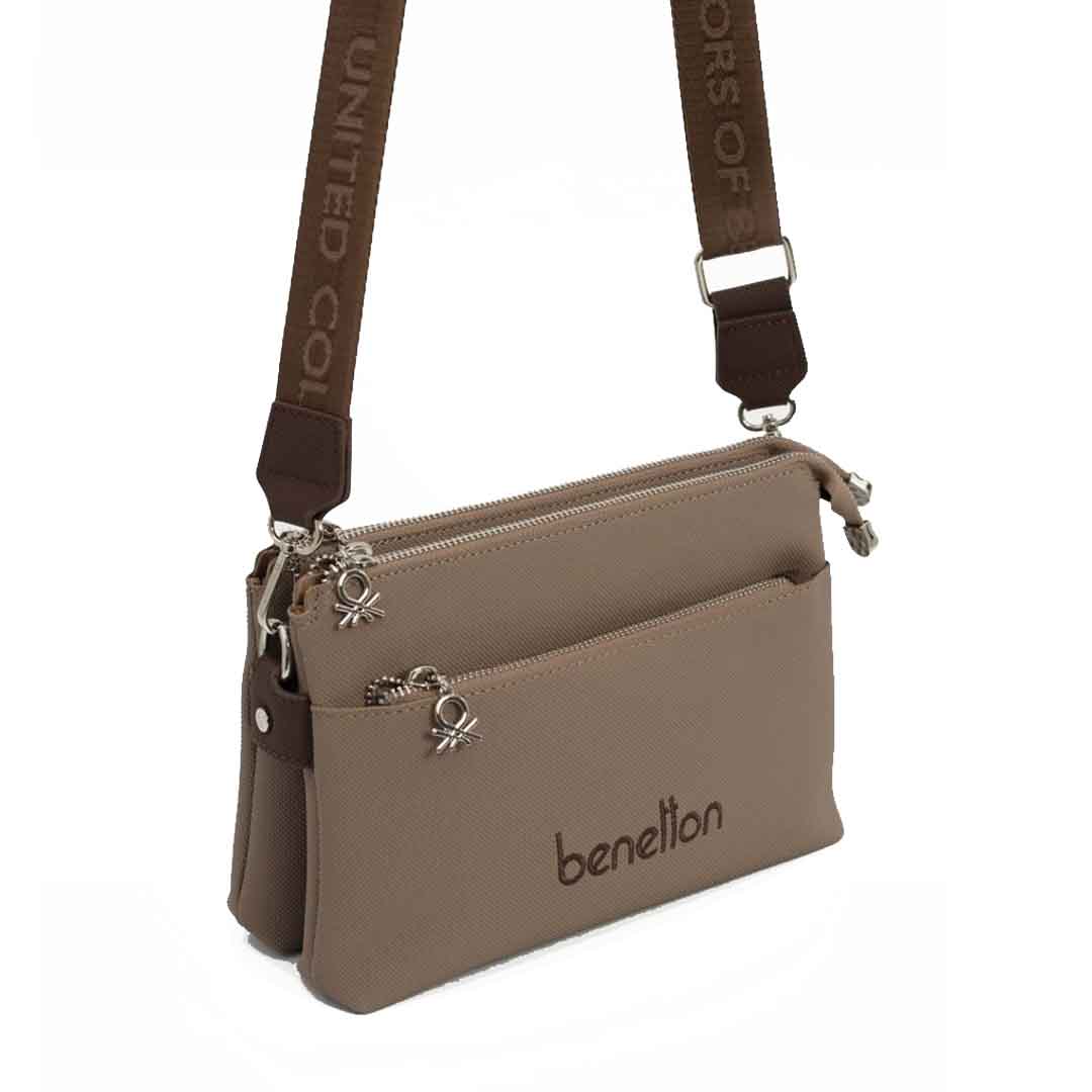 Benetton Bayan Çapraz Çanta Vizon-Kahve BNT1667 Benetton Bayan Çapraz Çanta Vizon-Kahve BNT1667