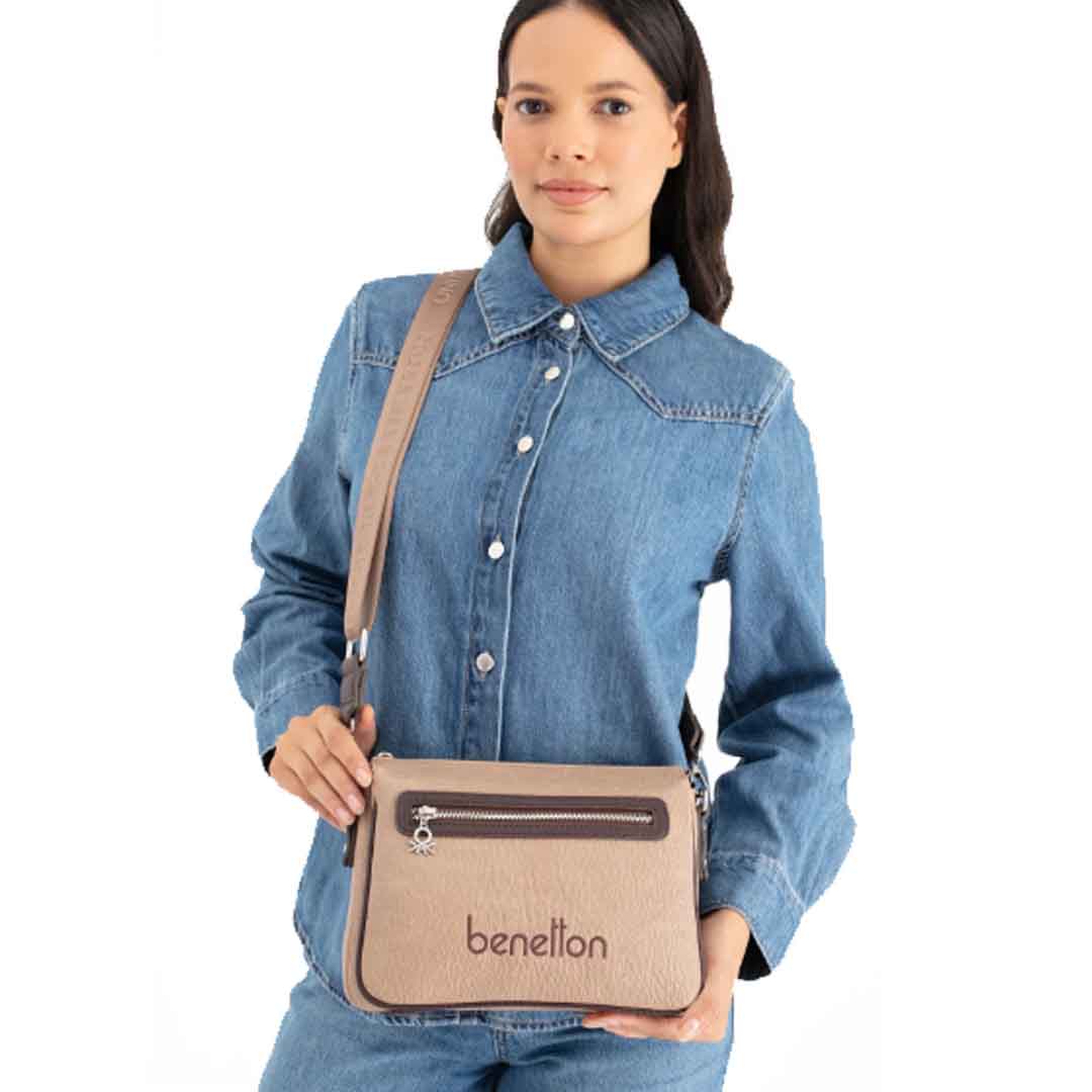 Benetton Bayan Çapraz Çanta Vizon-Kahve Bnt 1662