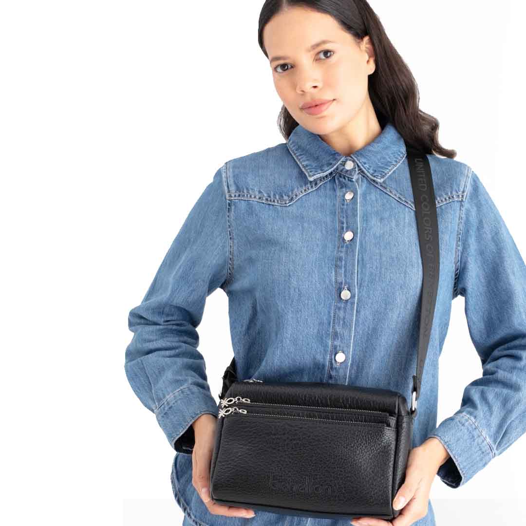 Benetton Bayan Kol Çantası BNT_1692 Siyah Benetton Bayan Kol Çantası BNT_1692 Siyah