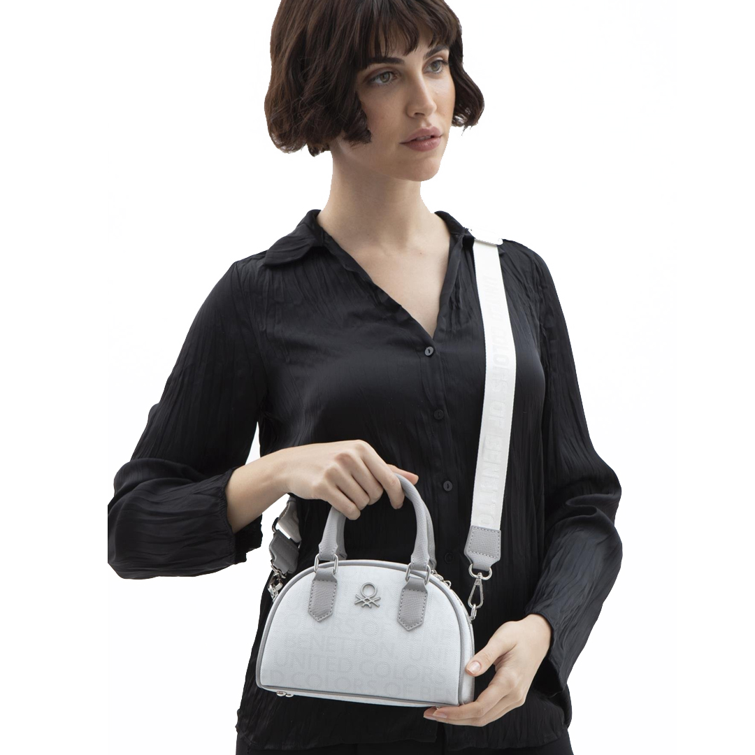 Benetton Bayan Kol Çantası Bnt1602 Beyaz-A.Gri Benetton Bayan Kol Çantası Bnt1602 Beyaz-A.Gri