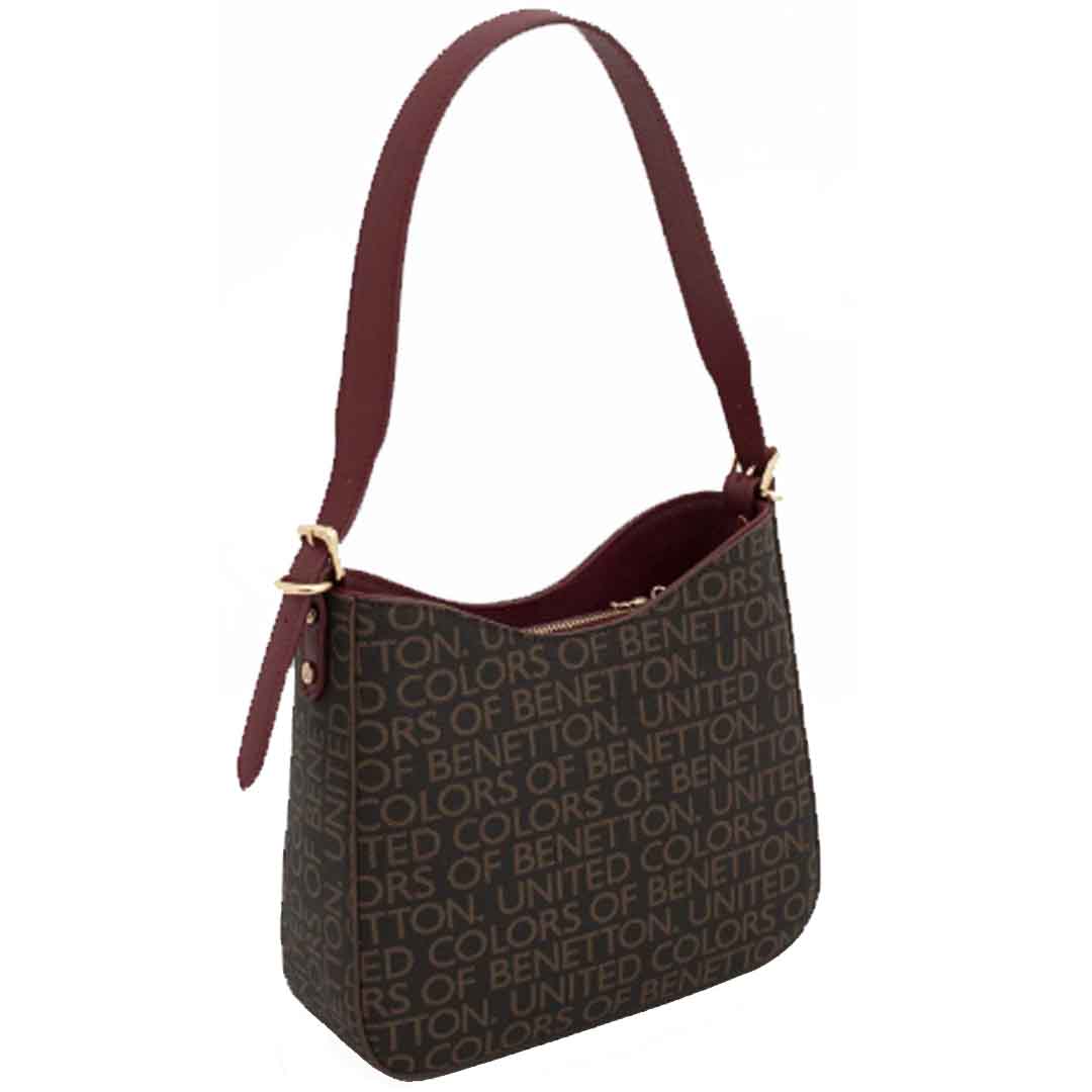 Benetton Bayan Kol Çantası Kahve-Bordo Bnt 1703 Benetton Bayan Kol Çantası Kahve-Bordo Bnt 1703