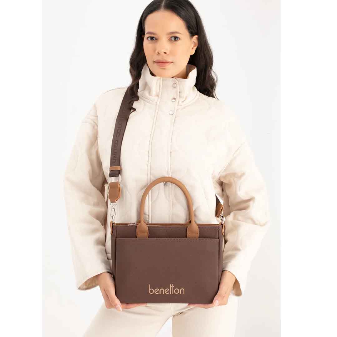 Benetton Bayan Omuz Çantası Kahve-Camel BNT_1649 Benetton Bayan Omuz Çantası Kahve-Camel BNT_1649