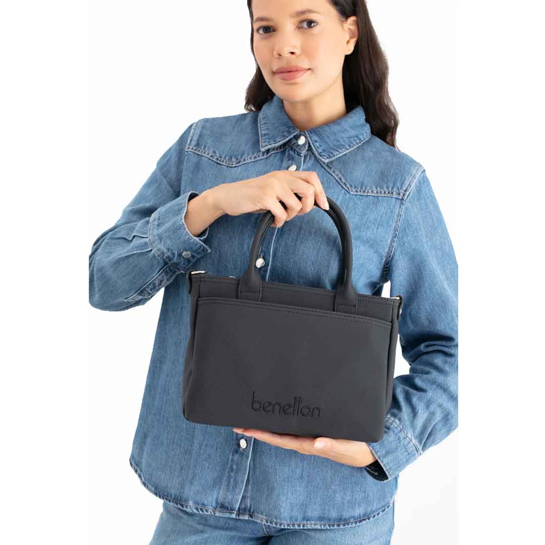 Benetton Bayan Omuz Çantası Siyah BNT_1649 Benetton Bayan Omuz Çantası Siyah BNT_1649