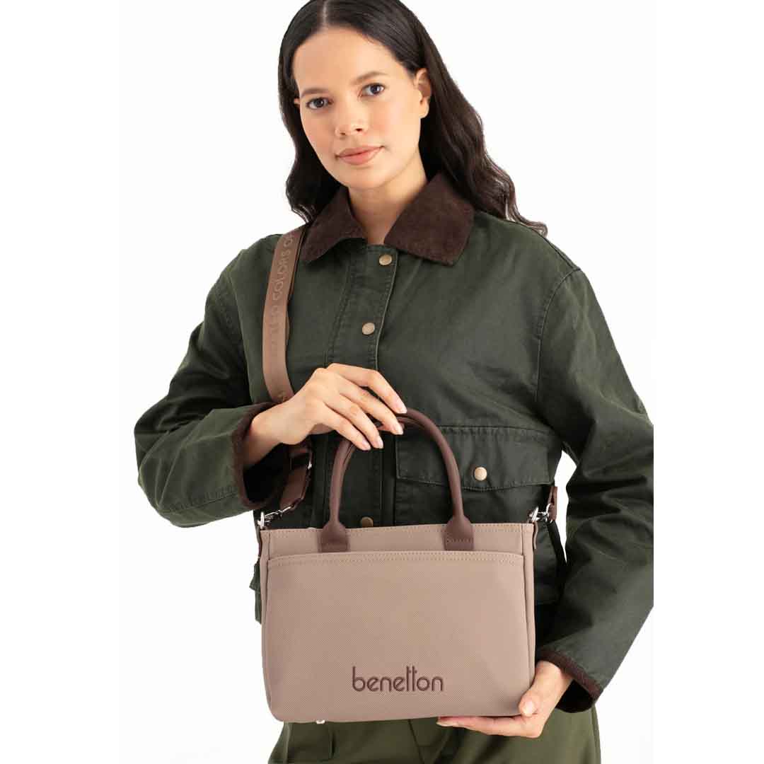 Benetton Bayan Omuz Çantası Vizon-Kahve BNT_1649 Benetton Bayan Omuz Çantası Vizon-Kahve BNT_1649
