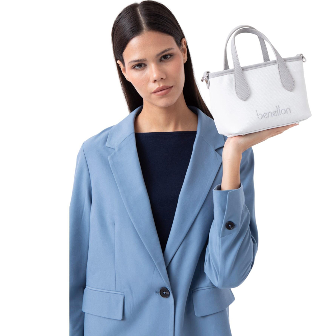 Benetton Bnt 1598 Kadın El Çantası Beyaz - A.Gri