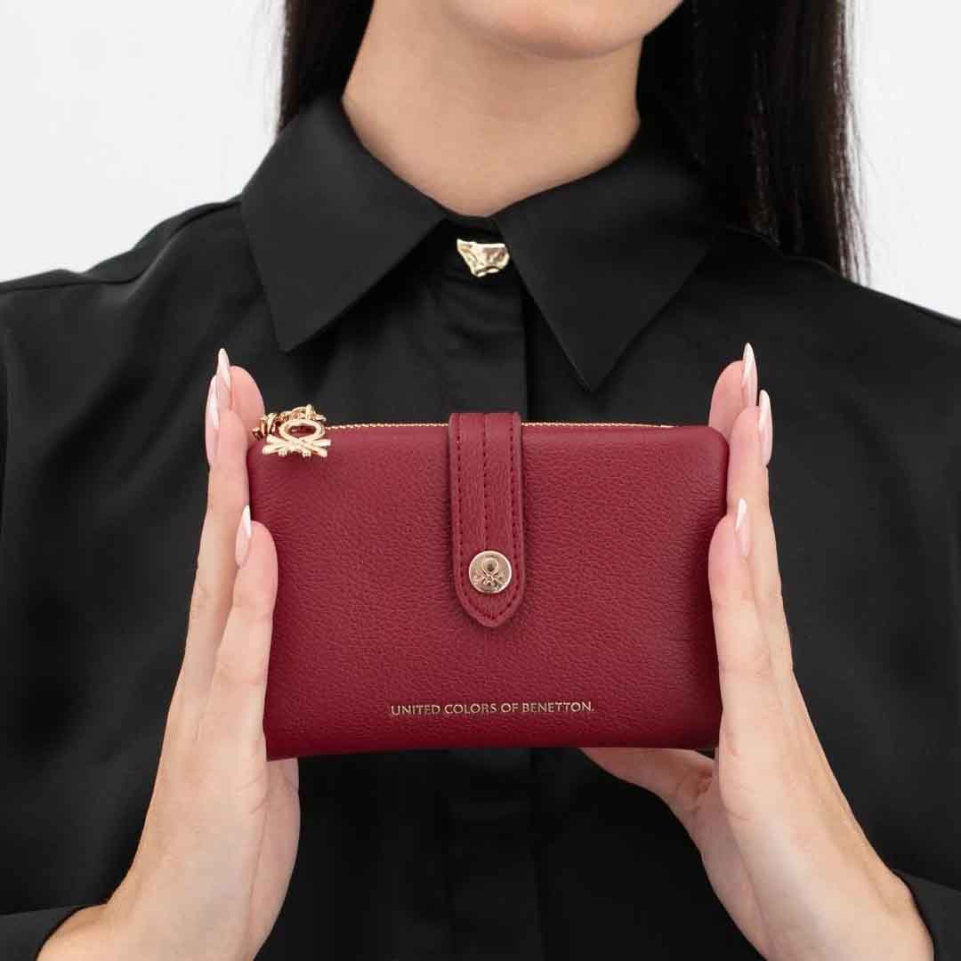 Benetton Bnt 1630 Bayan Cüzdan Bordo