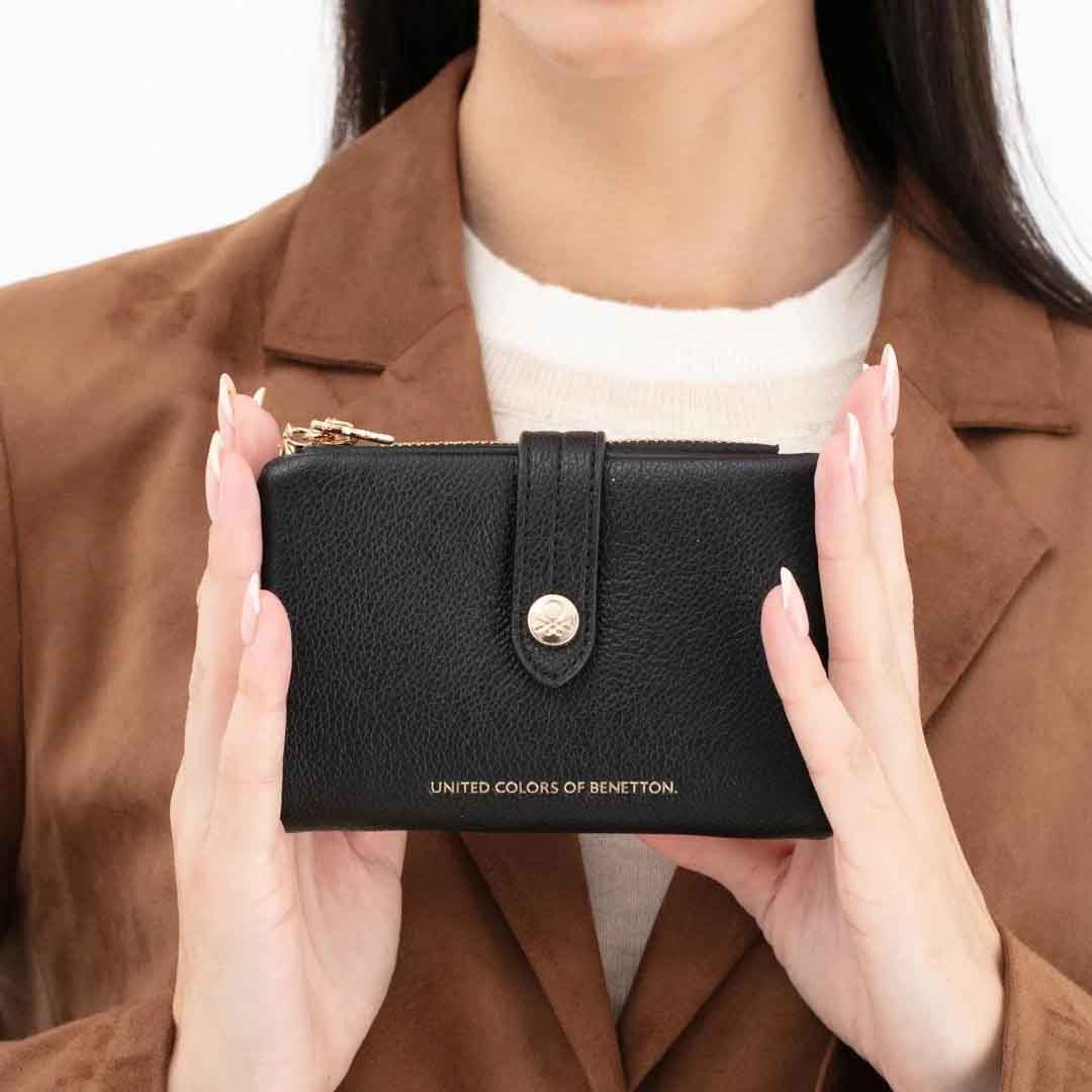 Benetton Bnt 1630 Bayan Cüzdan Siyah