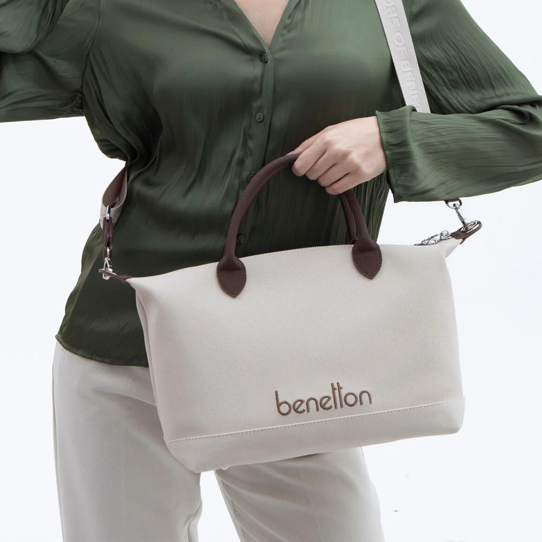 Benetton Kadın Kol Çantası BNT_1612 Bej - Kahve Benetton Kadın Kol Çantası BNT_1612 Bej - Kahve
