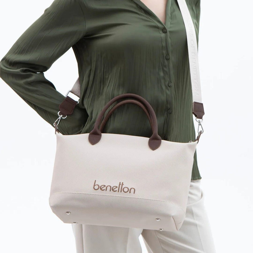 Benetton Kadın Kol Çantası BNT_1612 Bej - Kahve Benetton Kadın Kol Çantası BNT_1612 Bej - Kahve