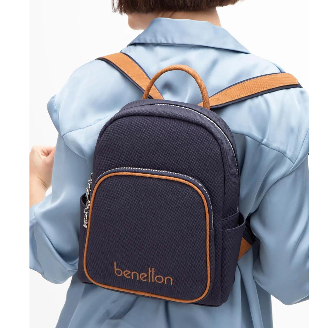Benetton Kadın Sırt Çanta Lacivert-Camel BNT 1605 Benetton Kadın Sırt Çanta Lacivert-Camel BNT 1605