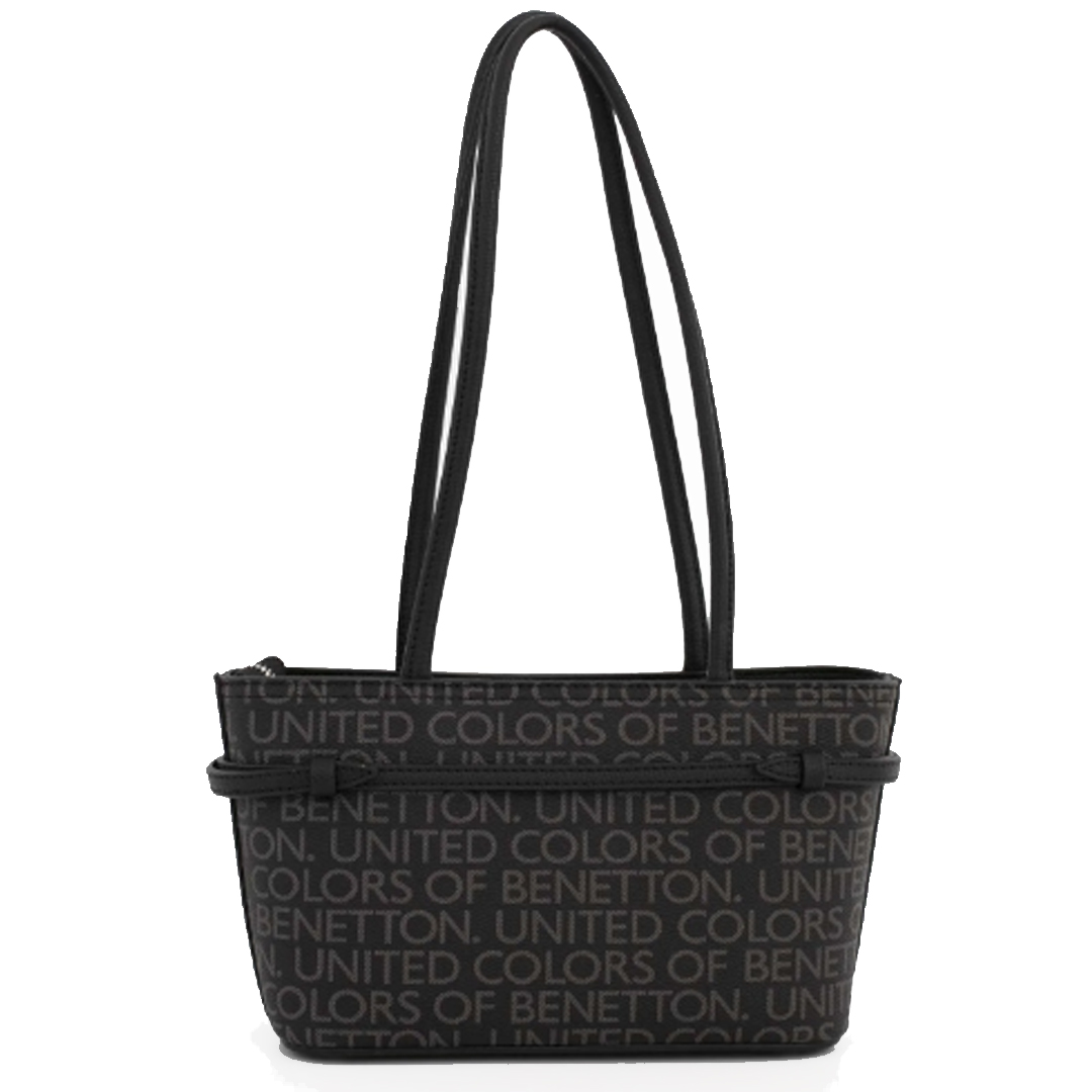 Benetton Monogram Bayan Omuz Çantası Bnt 1663 Siyah