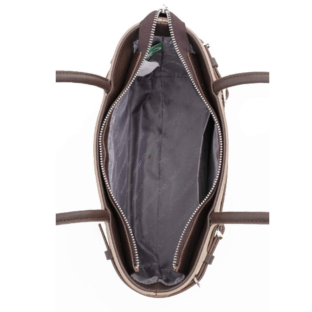 Benetton Monogram Bayan Omuz Çantası Bnt 1663 Taş-Kahve