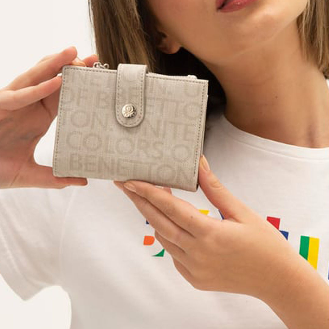Benetton Taş Monogram Eskitme Kadın Kartlık Cüzdan BNT 1310