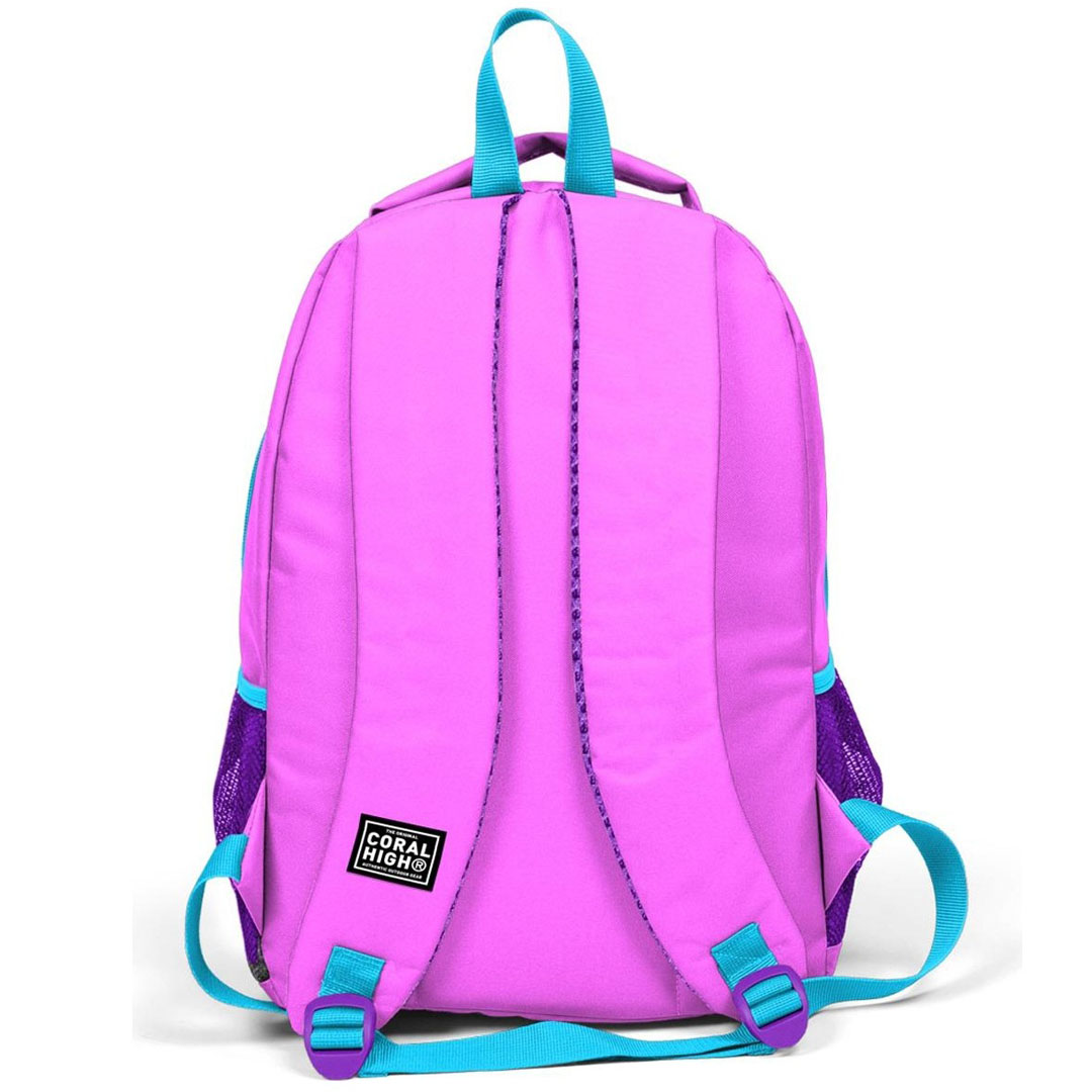 Coral High Kids Açık Pembe Mor Pandalı Üç Bölmeli Sırt Çantası 14384