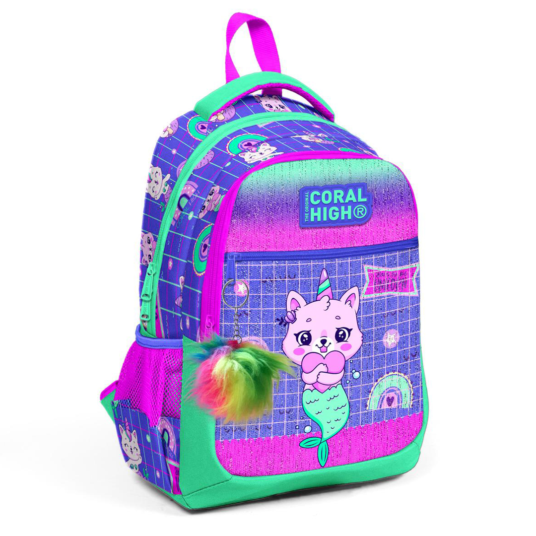 Coral High Kids Desenli Üç Bölmeli Okul Sırt Çantası 23478
