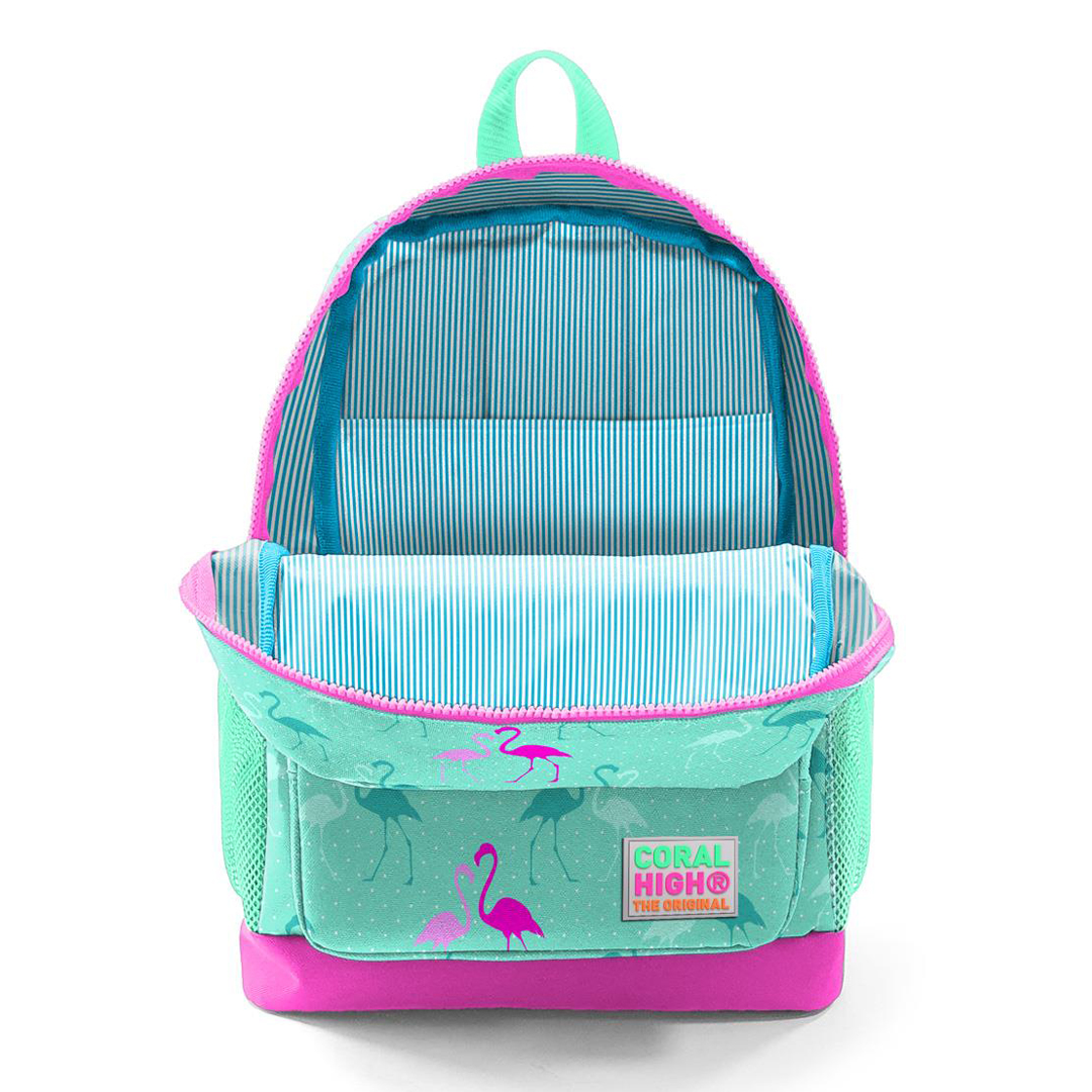 Coral High Kids Flamingo Desenli Dört Bölmeli Okul Sırt Çantası 23111
