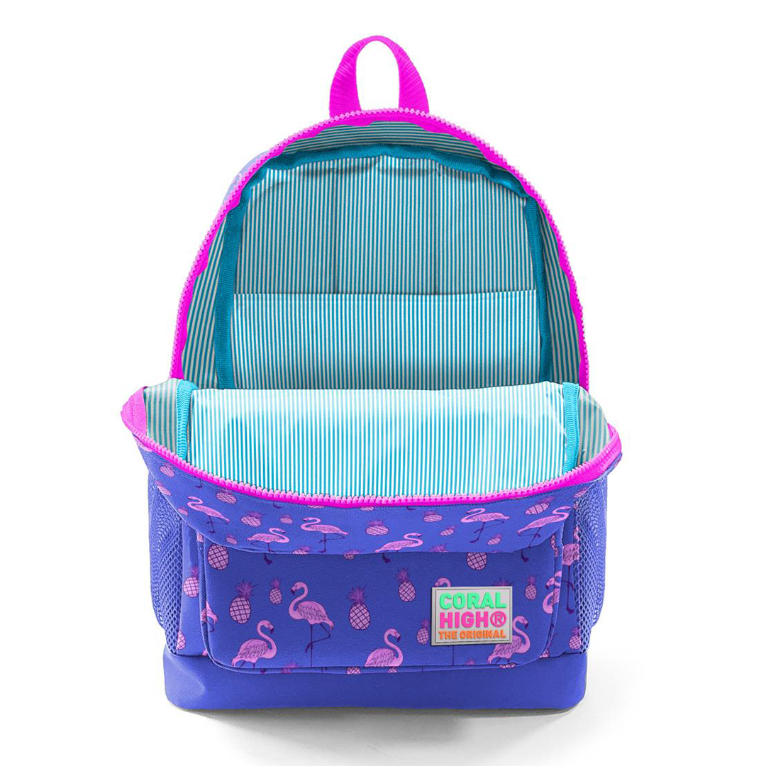 Coral High Kids Flamingo Desenli Dört Bölmeli Okul Sırt Çantası 23112
