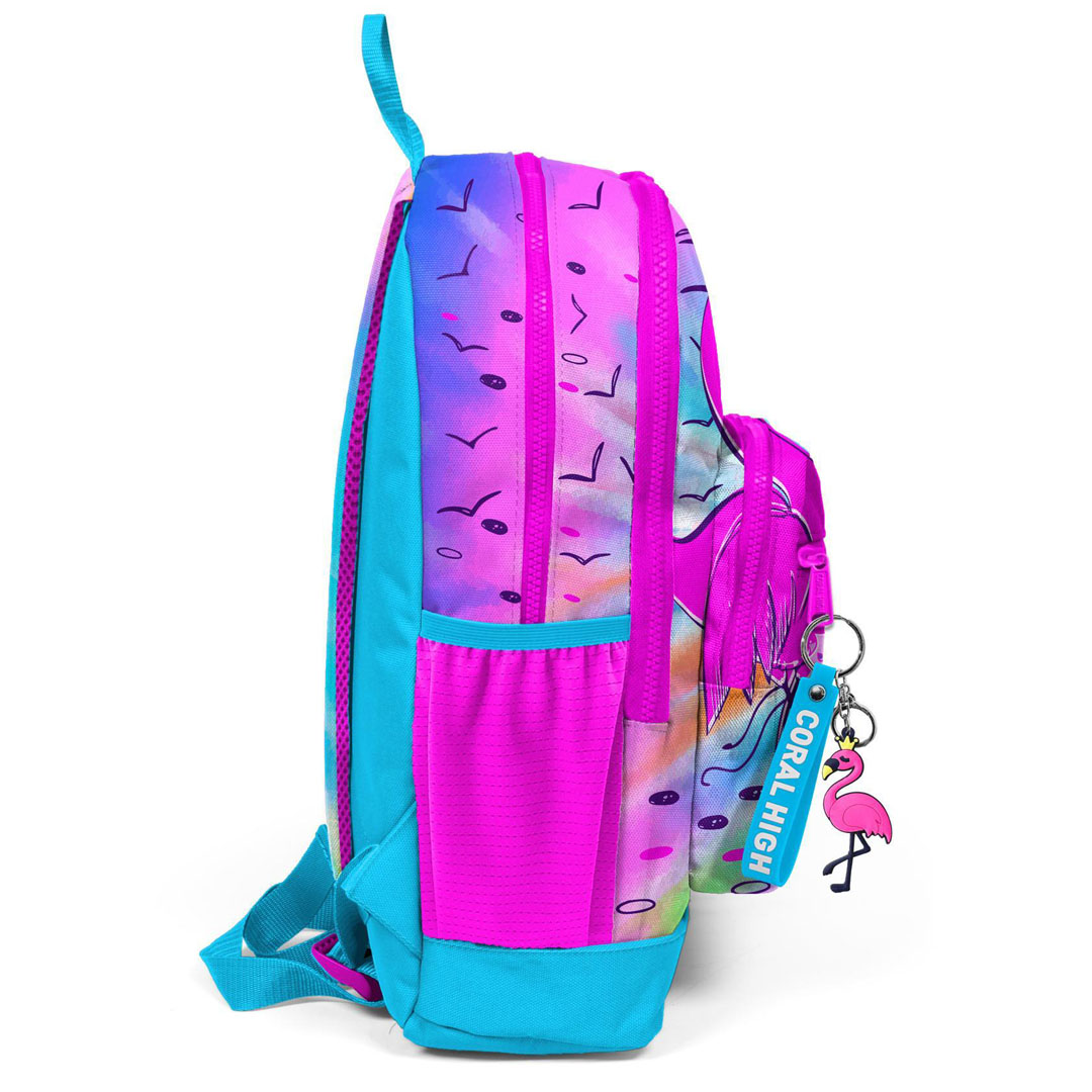 Coral High Kids Flamingo Desenli Dört Bölmeli Okul Sırt Çantası 23730
