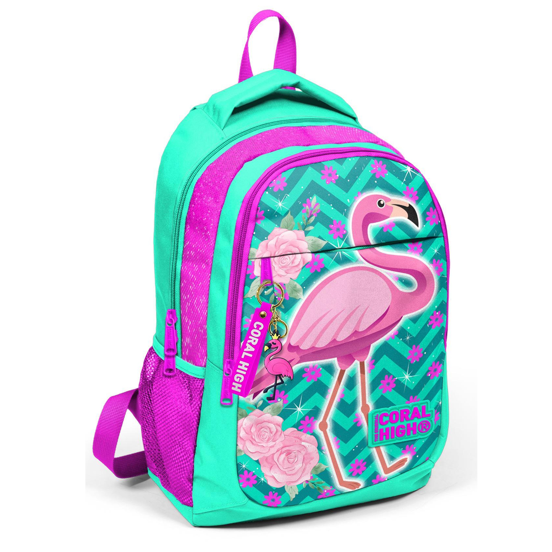 Coral High Kids Flamingo Desenli Üç Bölmeli Okul Sırt Çantası 14382 + Beslenme Coral High Kids Flamingo Desenli Üç Bölmeli Okul Sırt Çantası 14382 + Beslenme