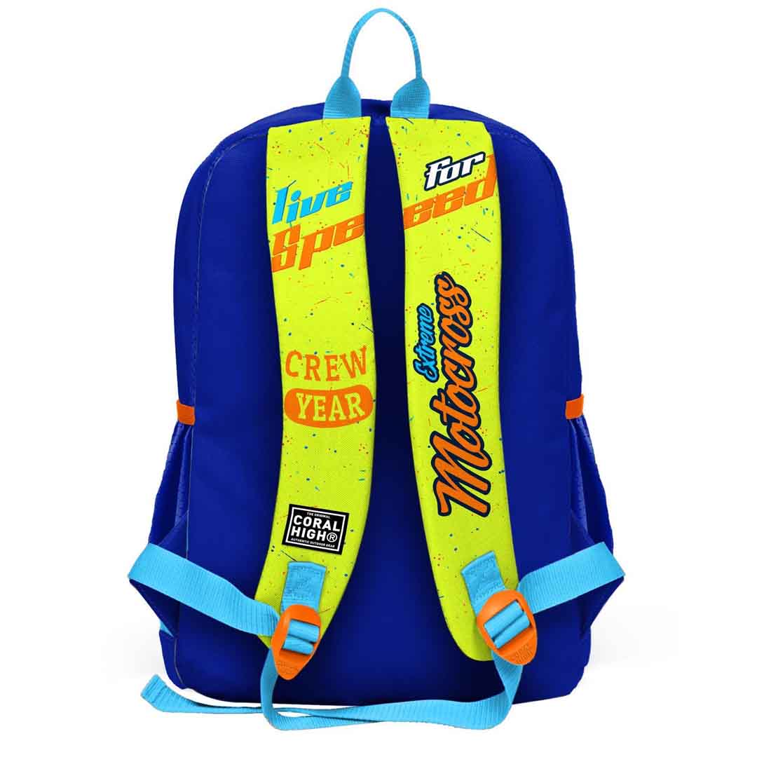 Coral High Kids Motorsiklet Desenli Dört Bölmeli Okul Sırt Çantası 23742 + Beslenme