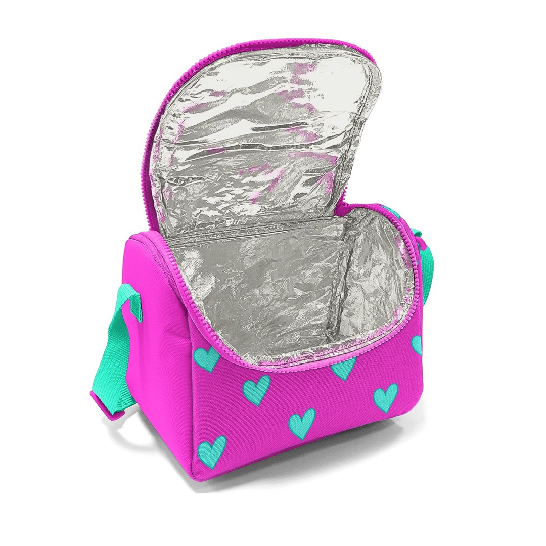 Coral High Kids Pembe Su Yeşili Kalp Desenli Thermo Beslenme Çantası 11806