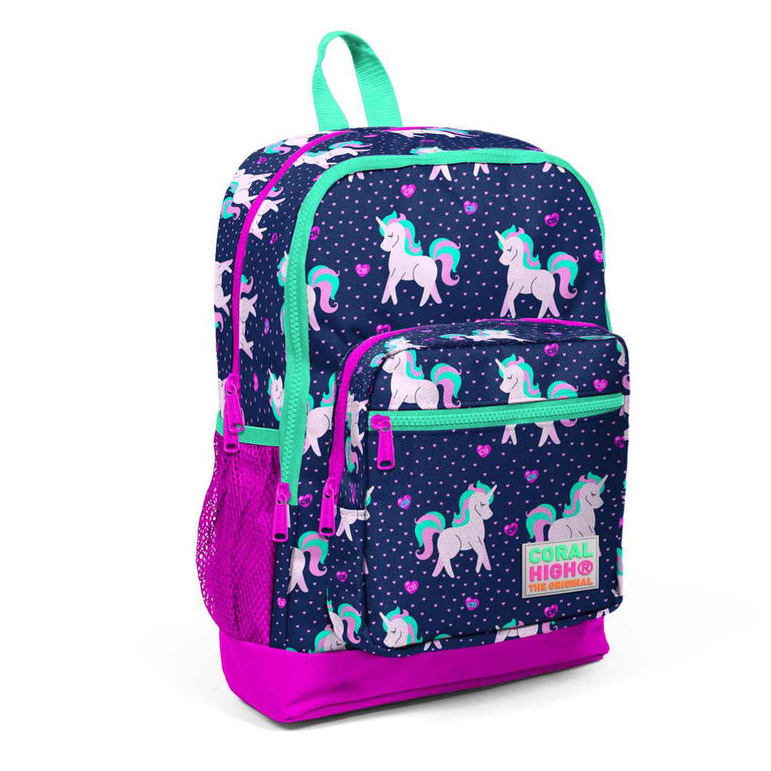 Coral High Kids Unicorn Desenli Dört Bölmeli Okul Sırt Çantası 23467