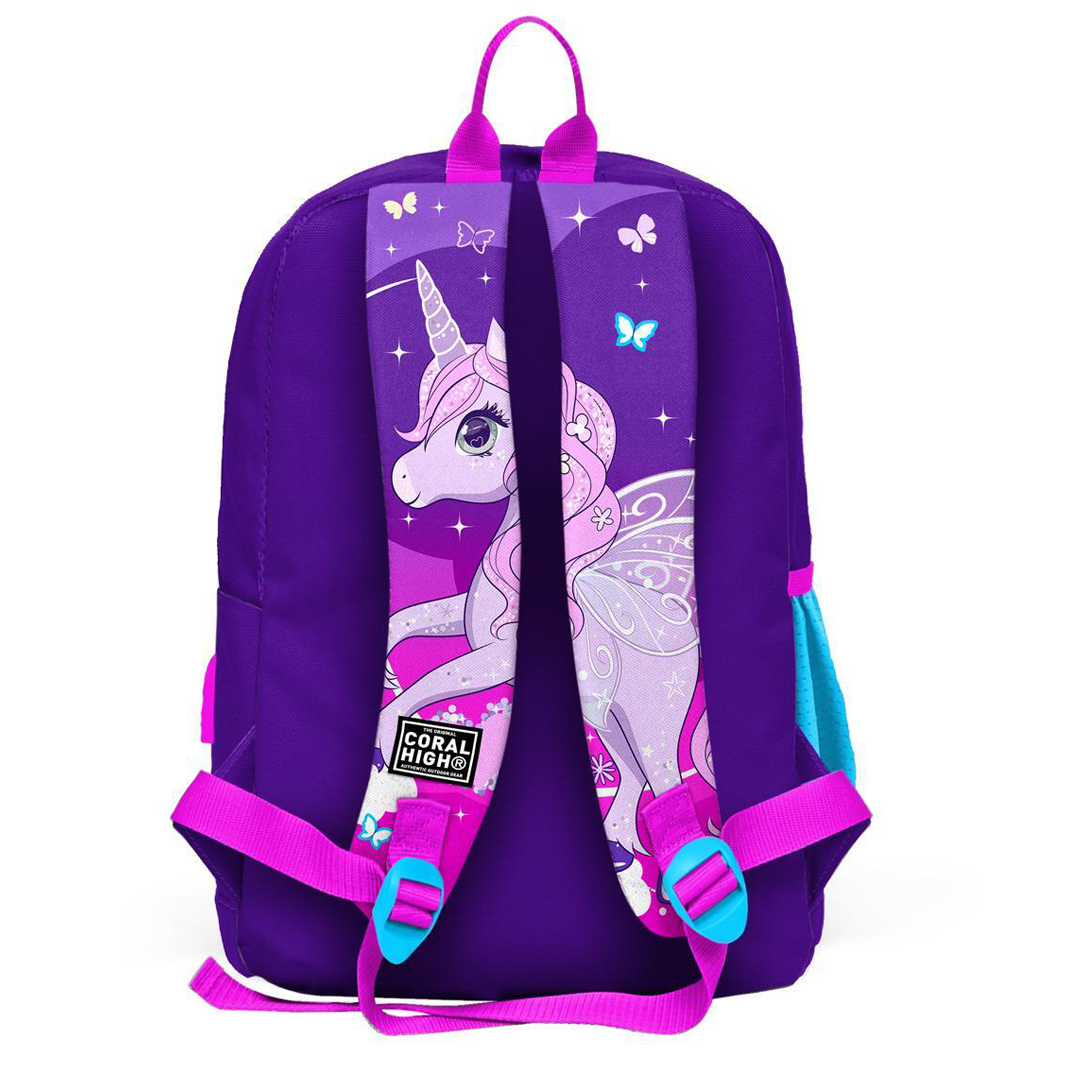 Coral High Kids Unicorn Desenli Dört Bölmeli USB'li Okul Sırt Çantası 23808