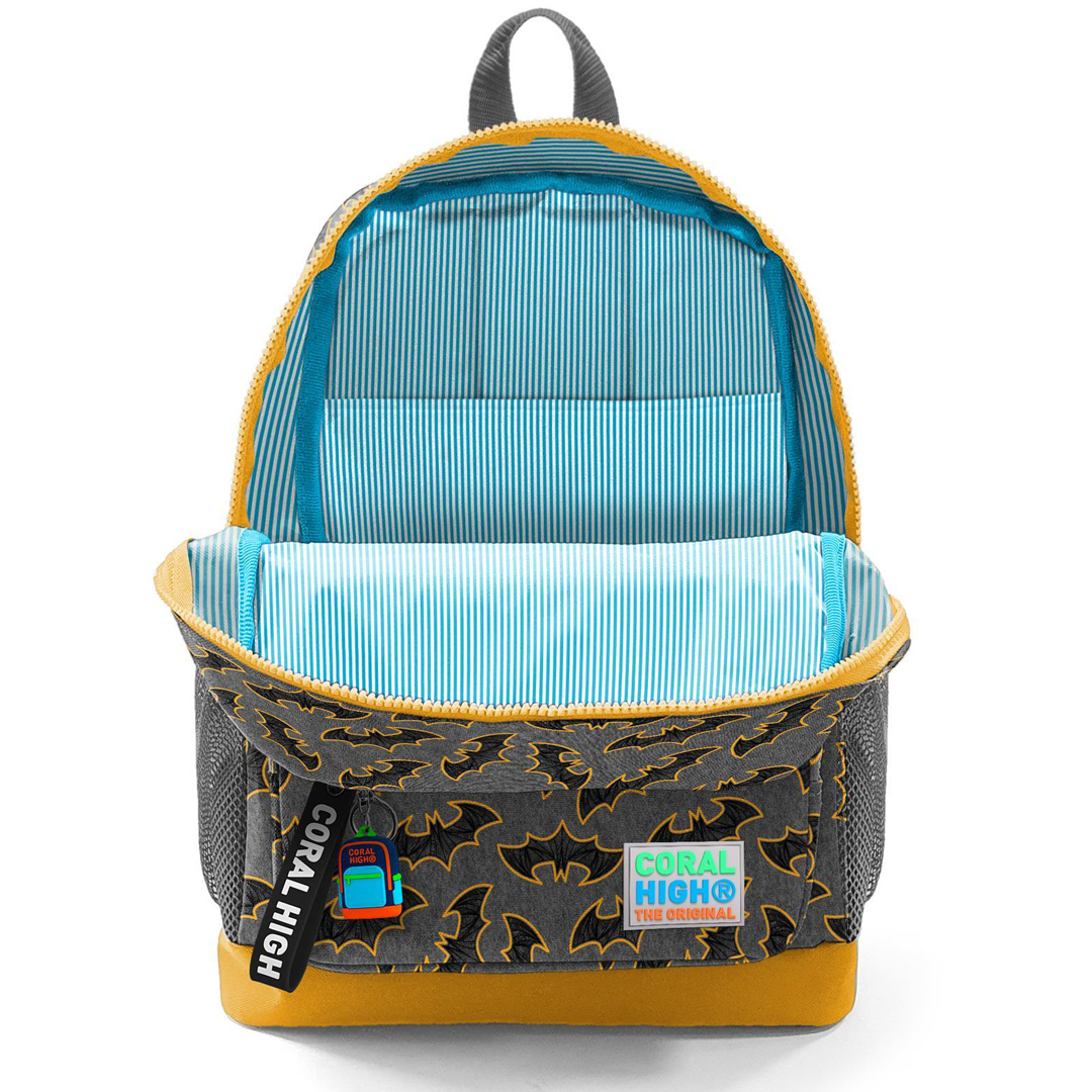 Coral High Kids Yarasa Desenli Dört Bölmeli Okul Sırt Çantası 23721