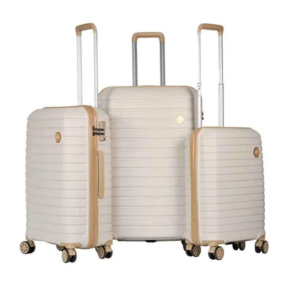 GROUND 10663 Vanille Gar 3'lü Valiz Seti -Kemik Gold