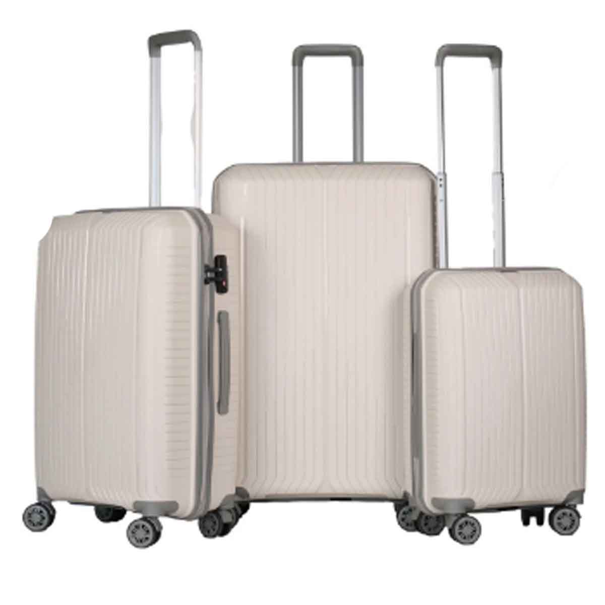 GROUND Sirius Gar 3’lü Valiz Seti Kemik Gri - 10728 GROUND Sirius Gar 3’lü Valiz Seti Kemik Gri - 10728