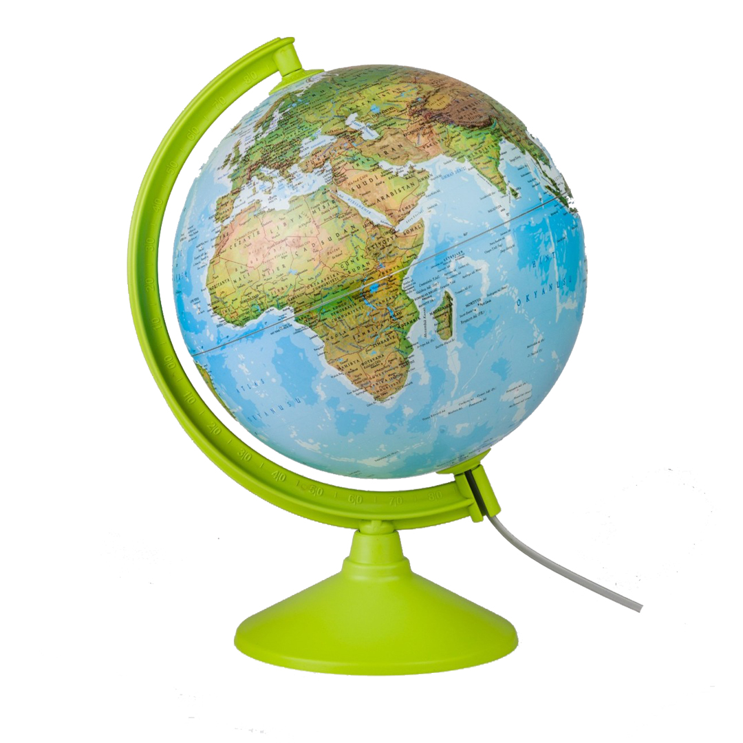 Globe Işıklı Yeşil Fiziki Küre 30 cm (Fiziki+Siyasi) 41301