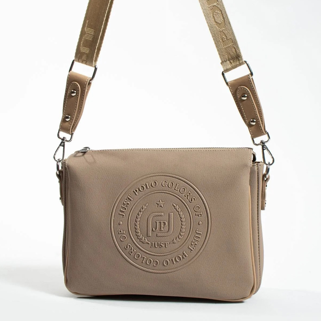 Just Polo Kadın Üç Bölmeli Lakoste Kumaş Çapraz ve Omuz Çantası Kum Just Polo Kadın Üç Bölmeli Lakoste Kumaş Çapraz ve Omuz Çantası Kum