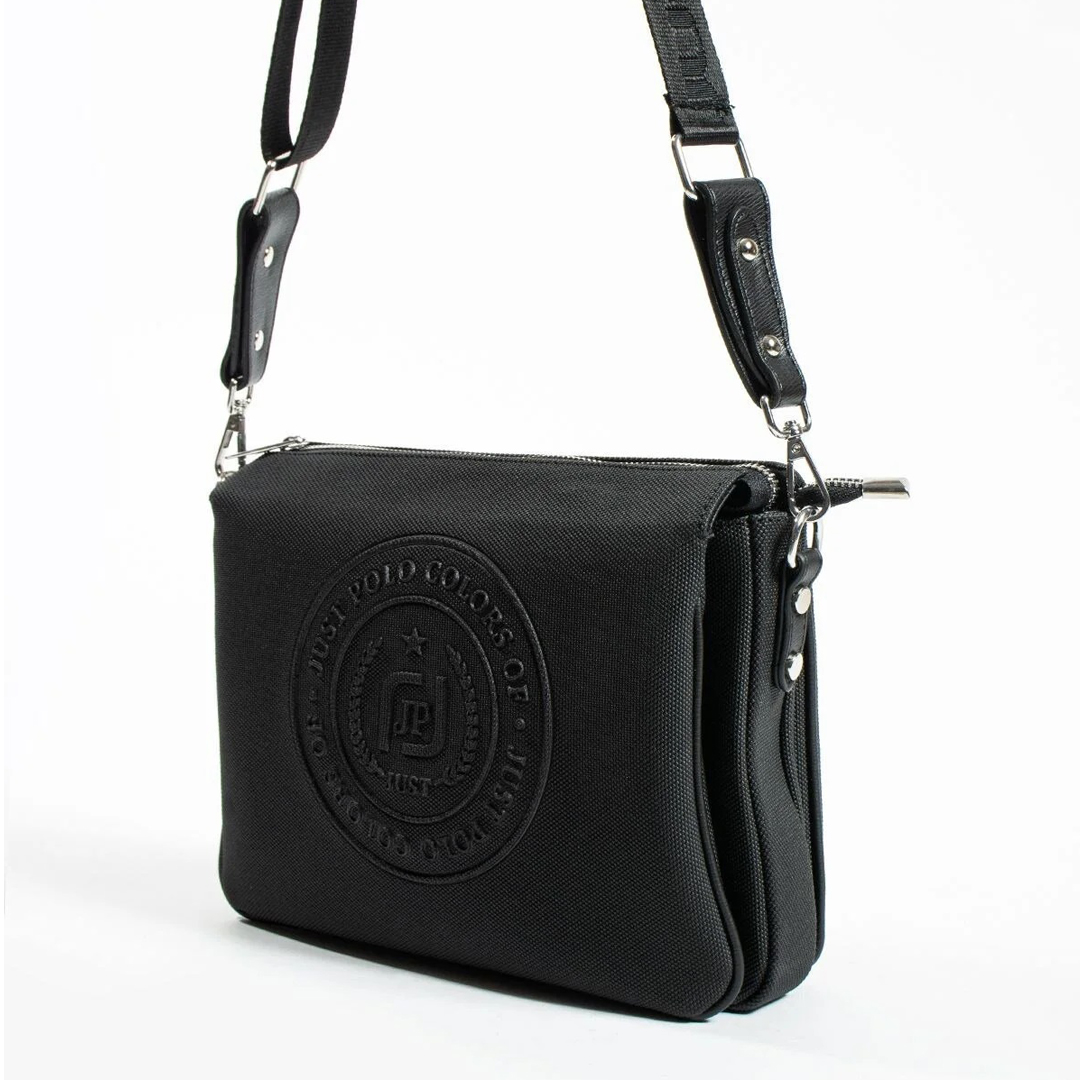 Just Polo Kadın Üç Bölmeli Lakoste Kumaş Çapraz ve Omuz Çantası Siyah Just Polo Kadın Üç Bölmeli Lakoste Kumaş Çapraz ve Omuz Çantası Siyah