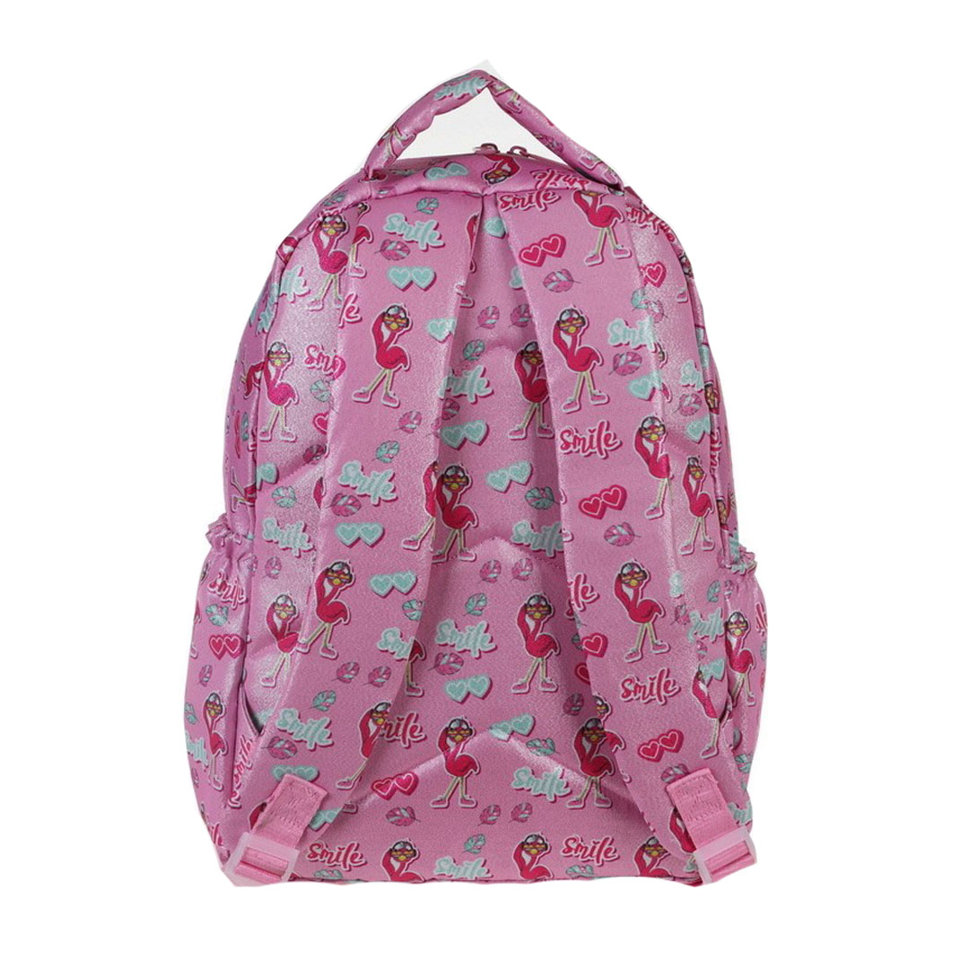 Kaukko Kids Love Flamingo Okul Çantası Aynalı Simli L5066 Kaukko Kids Love Flamingo Okul Çantası Aynalı Simli L5066