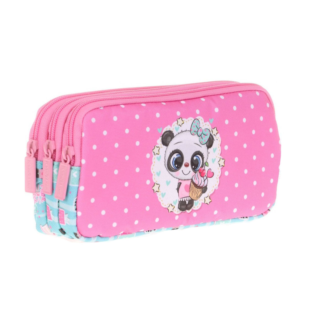 Kaukko Kids&love Üç Bölmeli Kız Çocuk Kalem Çantası - Pembe