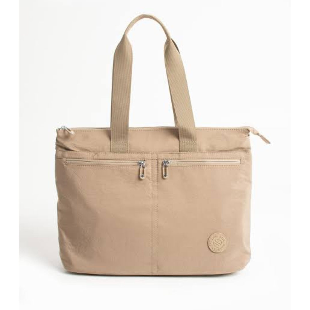 Kullanışlı Suya Dayanıklı Paraşüt Kumaş El Ve Omuz Çantası Bej