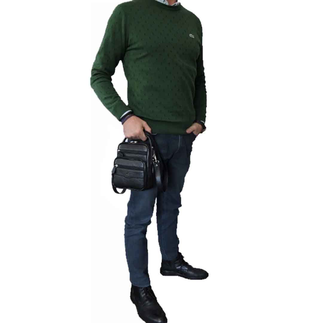 MÇ DERİ Erkek El Ve Omuz Askılı %100 Deri Çanta Siyah