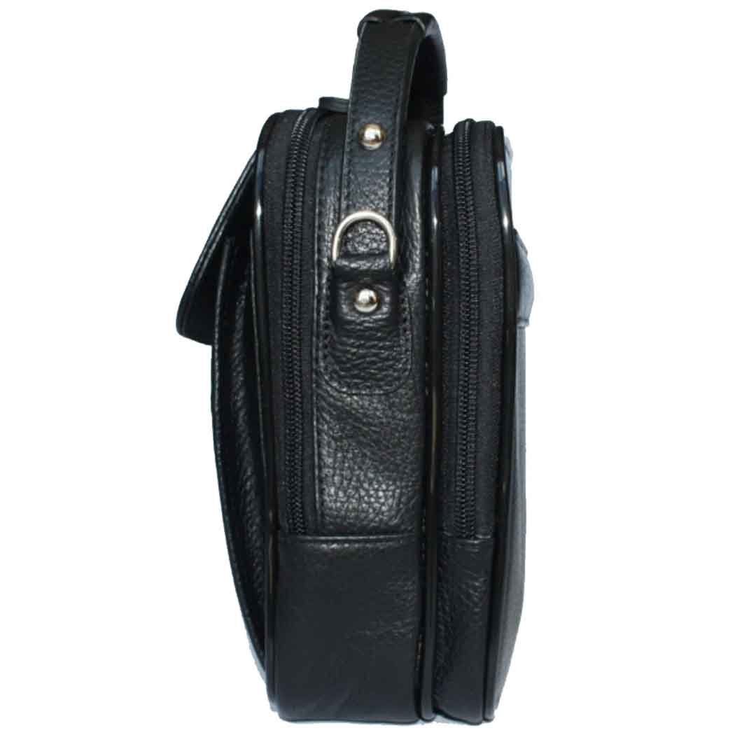 MÇ DERİ Erkek El Ve Omuz Çantası Hakiki Dana Derisi Siyah