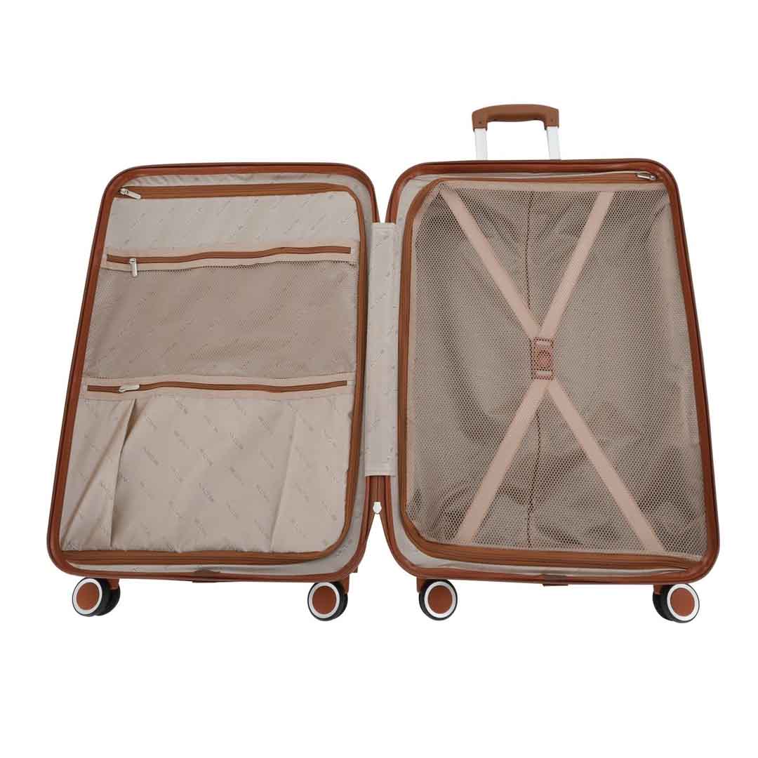 MÇS Üçlü Polipropilen Valiz Seti V377 - Kemik Gri