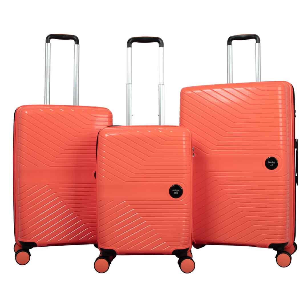 NASA U.S Gen-z 3 lü Turuncu Valiz Seti (Büyük+Orta+Kabin)