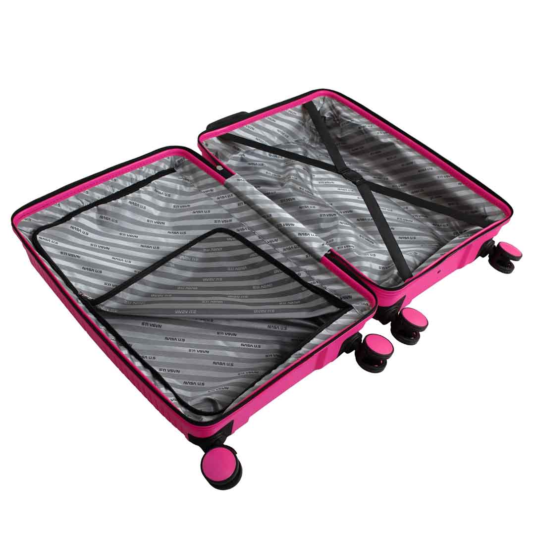 NASA U.S Gen-z 3 lü Fuşya Valiz Seti (Büyük+Orta+Kabin)