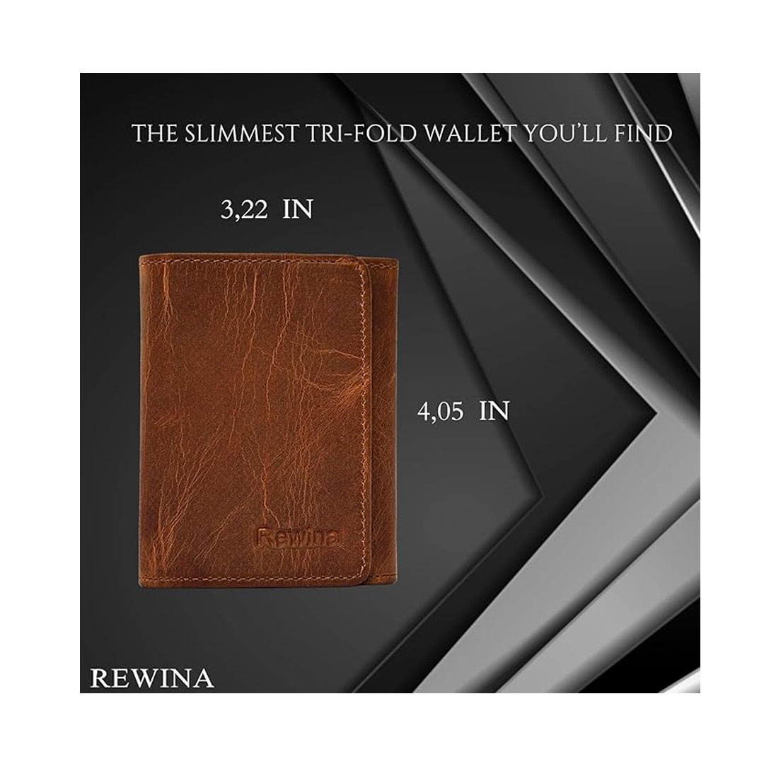 REWİNA 9008 %100 Hakiki Deri Cüzdan Mıknatıslı Erkek Cüzdan Kahve