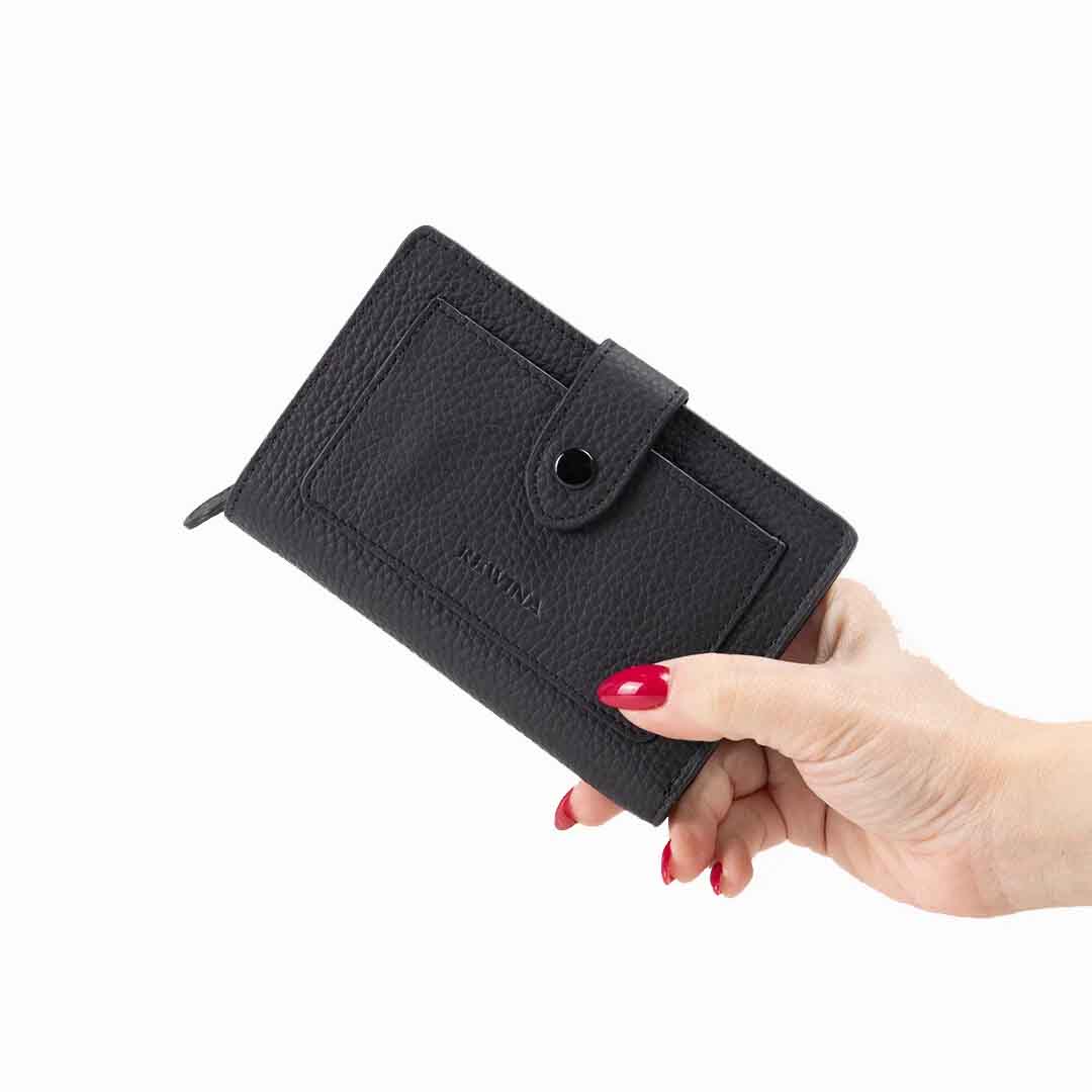 REWİNA 9729 Hakiki Deri BayanCüzdan Portföy Siyah