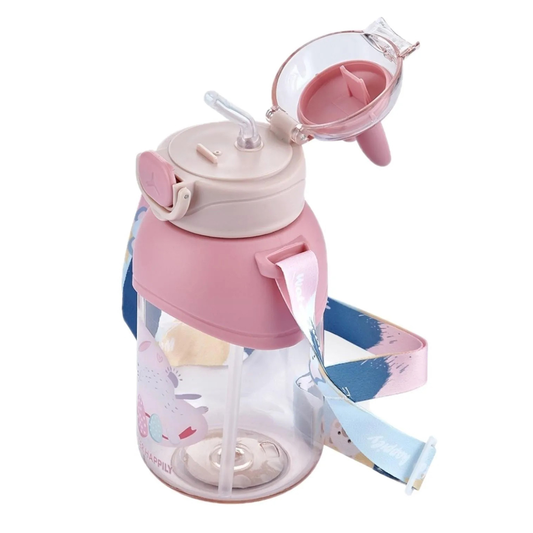 Vagonlife Boyun Askılı Pipetli Kilitli Kapak 650 Ml Matara Pembe Vagonlife Boyun Askılı Pipetli Kilitli Kapak 650 Ml Matara Pembe