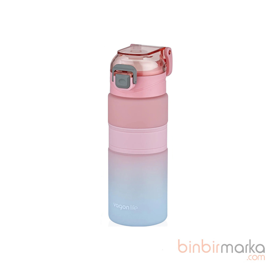 Vagonlife Çift Renkli Motivasyon Su Matarası 600 ml Asortili