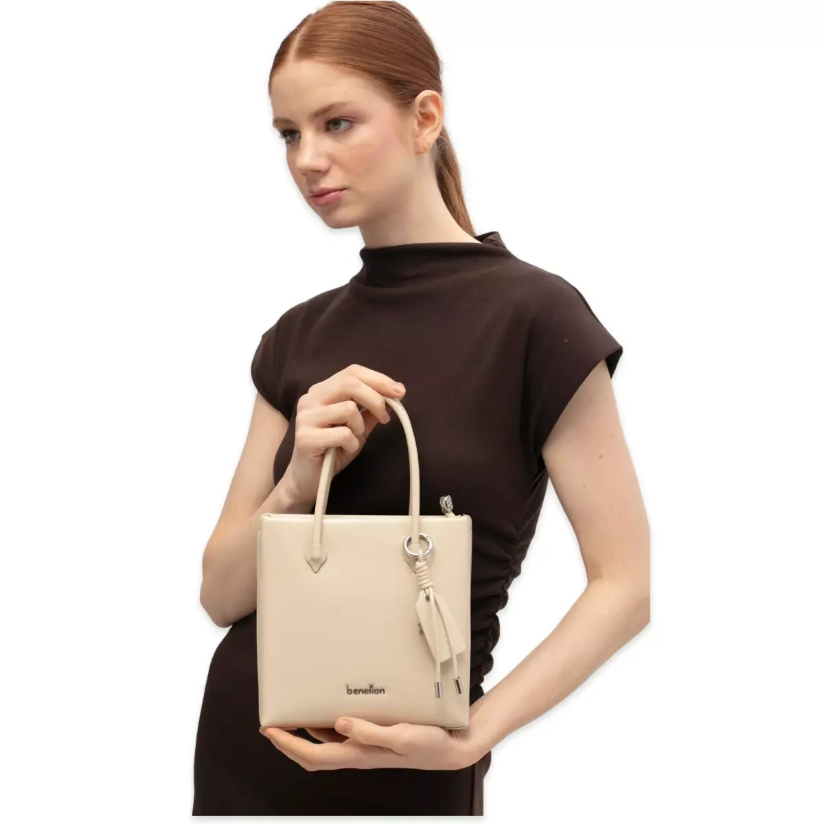 Benetton 20X19X8 Bej Kadın Çanta 1753
