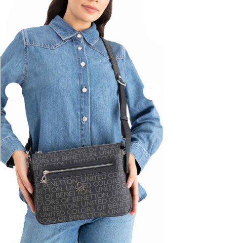 Benetton Bayan Çapraz Çanta Siyah Bnt1637